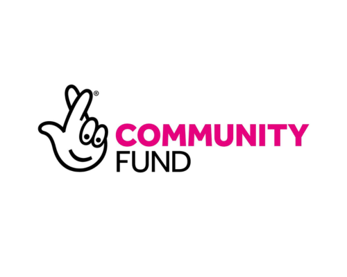 Logo for the National Lottery Community Fund: bold, capitalised text in vibrant pink and black.